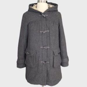 UO LUX Gray Hooded Wool Toggle Coat Womens Small